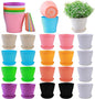Tergy 20 Pack 7 Inch Plant Pots Bulk Small Plastic Planters Pots with Drainage Holes Flower Pot for Succulent, Cactus, Herb, African Violet