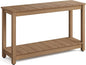 Stoog All-Weather Patio Console Table, 2-Tier Outdoor Table with Adjustable Feet, Never Fade or Rot, for Backyard, Deck, Entryway, and Garden, Teak