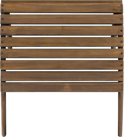 Linon Home Dcor Linon Adirondack Woodstock Ottoman, Teak Stain, Acorn, 21.6"W x 21.06"D x 13.7"H