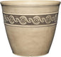 Classic Home and Garden Corinthian Resin Planter Pot - Outdoor & Indoor Plant Pot - Round Planter For Plants & Flowers (10" Ivory Ash, Pack of 1)