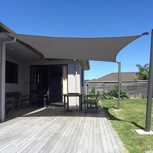 SUNNY GUARD Custom Size 11'x12' Rectangle Dark Grey UV Block Sunshade for Backyard Yard Deck Patio Garden Outdoor Activities and Facility(Customized)