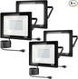 4Pack LED Flood Light Outdoor,250W LED Work Light 25500lm with 6FT US Plug,IP66 Waterproof Exterior Security Lights,6000K Daylight White Outside Floodlights Slim Design for Playground Yard