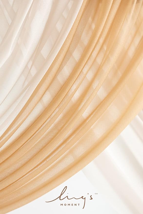 Artificial Flowers Wedding Arch Set, 4 Pieces, Orange-Rust Sepia Silk