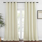 NICETOWN Room Darkening Beige Curtain 120 inch Length - Grommet Solid Thermal Insulated Doorway Drape Blackout Curtain for Bedroom/Living Room (1 Panel, W52 X L120)