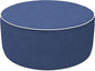 LVTXIII Outdoor/Indoor Inflatable Ottoman, All Weather Water-Repellent Round Footrest Stool with Handle, D21”x H9” Portable Pouf for Patio Garden Camping or Home-Navy Textured