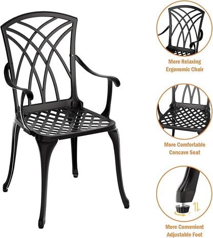 Patio Bistro Set 3 Piece, Cast Aluminum Bistro Set - Image 5