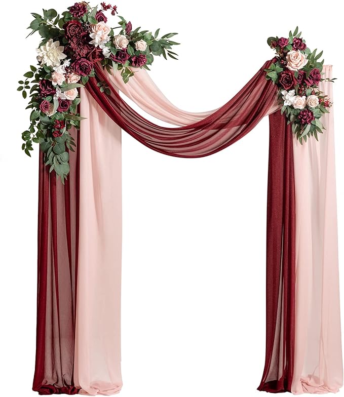 Artificial Wedding Arch Flower Swag Kit in Blush and Marsala Tones