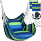 Halalona Hammock Chair Hanging Hammock Chair Rope Swing 2 Cushions Included-Sturdy & Durable Soft Cotton Hand Woven Hammock Swing for Bedroom, Porch, Patio-Indoor/Outdoor