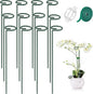 MAFONE 12 Pack 16inch Plant Support Stakes, Plant Stick Garden Single Stem Flower Support Stake Plant Cage Support Rings with 20pcs Plant Clips and Plant Ties for Tomato Orchid Lily Peony Rose Bean