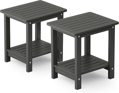 YEFU Outdoor Side Table for Patio: 16" HIPS Weather by YEFU