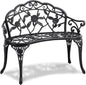VEVOR 480 lbs Load Capacity, 38.8 inches Metal, Outdoor Backrest and Armrests, Patio Bench for Garden, Park, Yard, Front Porch, Black