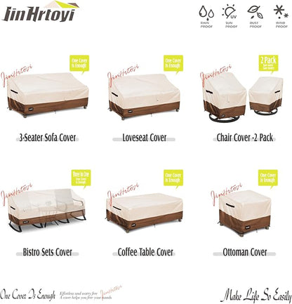 JinHrtoyi 2-Seater Patio Loveseat Cover, 60Wx38Dx35H inches Outdoor Furniture - Image 4