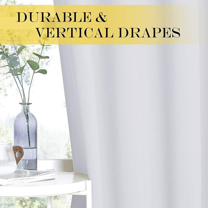 NICETOWN Patio Door Curtain Vertical Blinds, Grommet Room Darkening Curtain Thermal Drape Extra Long Sound Dampening for Living Room/Bedroom (Greyish White, W66 x L102, 1 Panel)