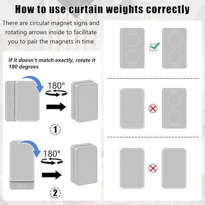 18pcs Outdoor Curtain Weights, Plastic Wrapped Magnetic Drapery Weights, Waterproof Heavy Duty Curtain Magnets for Heavy Wind, Outside Curtain, Shower Curtain, Tablecloth, Flag (Grey)