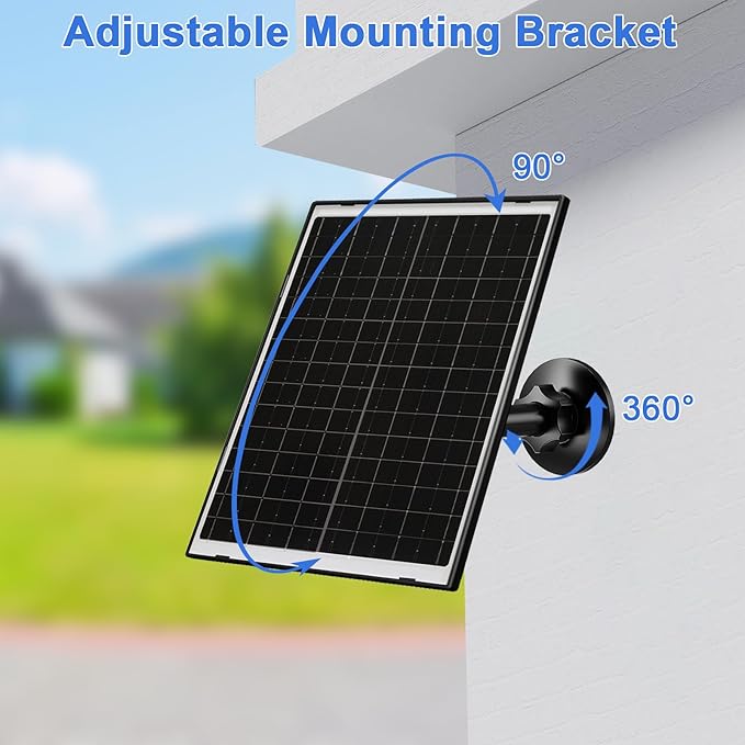 Zivif Solar Panel Charger for Arlo Essential 2K (2nd Gen), Essential XL & Spotlight Cameras – USB-C & Micro USB, IP66 Waterproof, 360° Adjustable Mount, 7.2ft Cable,2 Pack