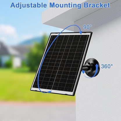 Zivif Solar Panel Charger for Arlo Essential 2K (2nd Gen), Essential XL & Spotlight Cameras – USB-C & Micro USB, IP66 Waterproof, 360° Adjustable Mount, 7.2ft Cable