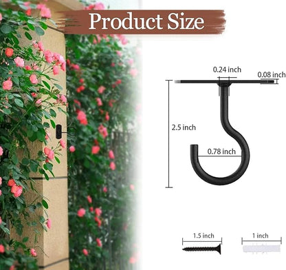 Ceiling Hooks for Hanging Plants 6Pack 2.5in Black