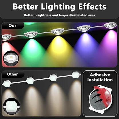 100FT Permanent Outdoor Lights for House Waterproof, IP67, Outdoor Permanent led Lights for Holidays, Daily & Pool Party Decor, Scene Modes, App/Remote Control