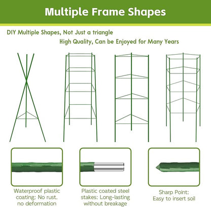 Riare 8 Pack 4 FT Tomato Cages for Garden- 48inches Heavy Duty Garden Stakes, Adjustable Tall Tomato Plant Support Tomato Trellis Cage for Pots, Raised Garden Bed, Climbing Vegetables Plants Flowers