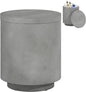 HOMCOM 2.6 Gal Outdoor Cooler Side Table, 3-in-1 Cool Coffee Table with Storage, Removable Ice Bucket and Lid, Concrete Small Patio Table for Party, Poolside, Deck, Gray