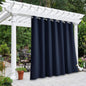 NICETOWN Outdoor Curtain for Patio Waterproof Extra Wide 100", Blackout Vertical Blinds Thermal Insulated Stainless Steer Grommet Indoor Outdoor Divider for Public Space, Navy Blue, 1 Piece, 84" L