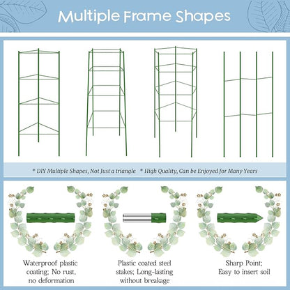 Legigo 6-Pack Tomato Cage for Garden Plant Support- Up to 63inch Garden Stakes Tomato Cage, Tomato Trellis for Potted Plants, Tomato Cages Plant Stakes for Climbing Vegetables Plants Flowers