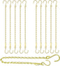 RIFNY Gold Chain for Hanging Plants, 20 Inch Small Plant Chains for Hanging Baskets Kits with Hooks for Bird Feeders Planters Billboards Lanterns Wind Chimes Ornaments Outdoor Indoor Use (10 PCS)