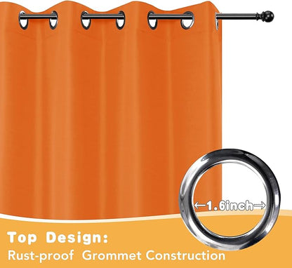 HolidayIdeas Outdoor Curtains for Patio Waterproof, 4 Panels - 54 x 84 Inch - Privacy Protection & Light Filtering Curtains Grommet Outside Curtains for Porch, Gazebo, Pergola (Mecca Orange)