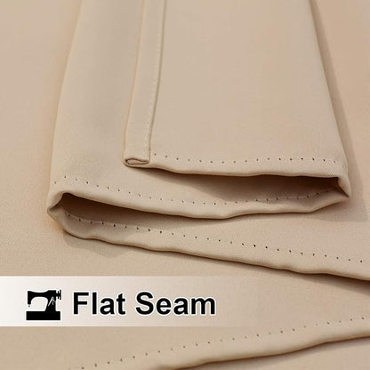 NICETOWN 2 Panels Weighted Blackout Curtains for Patio Waterproof & Windproof, Thermal Insulated Top and Bottom Rustproof Grommets Light Block Outdoor Drape for Pool, Biscotti Beige, W52 by L95