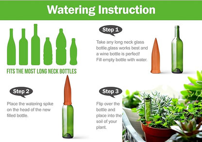 B SEPOR Ceramic Plant Waterer Terracotta Self Watering Spikes for Vacation or Holiday (10Pack)