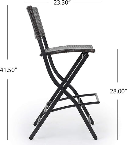 Christopher Knight Home Margarita Outdoor Wicker Barstools, 2-Pcs Set, Multibrown