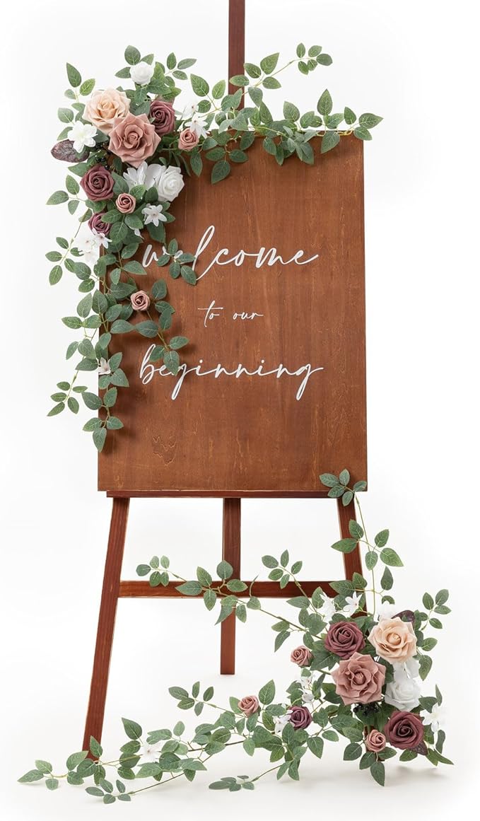 Artificial Greenery Floral Swag, Dusty Rose & Mauve, 2 Pieces