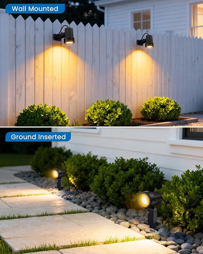 ZZXX 8 Pack Low Voltage Landscape Lights with Transformer and 65FT Wire 12-24V LED Landscape Lighting Kit 2700K Waterproof Landscape Spotlights with Connectors for House Yard Tree Garden