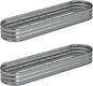 8x2x1ft(2 Pack) Galvanized Oval Raised Garden Bed,Outdoor Planter Box Metal Patio Kit Planting Bed for Vegetables Flowers Herb,Silver