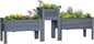 Outsunny Raised Garden Bed Set of 3, Wooden Elevated Planter Box with Legs and Bed Liner, for Backyard and Patio to Grow Vegetables, Herbs, and Flowers, Gray