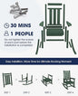 Rocking Chairs for Patio: 2-Pack, Green HDPE, 350 lb Capacity
