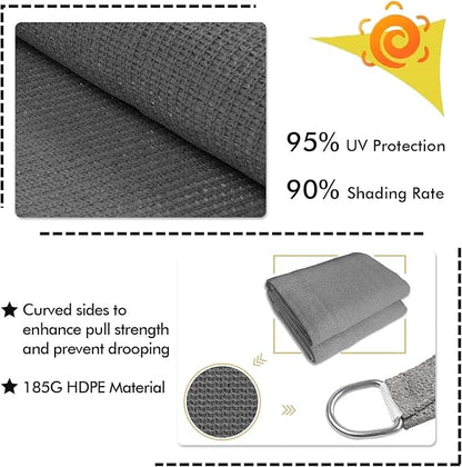 KANAGAWA 14'X18' Dark Gray Custom Size Sun Shade Sail Rectangle UV Block Canopy Cover for Patio Backyard Lawn Garden Outdoor (Customized Available)