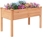 BIRASIL Outdoor Raised Garden Bed, Wood Planter Box for Vegetable Flower, Elevated Reinforced Large Garden Planters Boxes for Backyard Patio Gardening Balcony (48”L, Brown)
