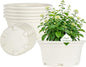 5 Pack 10.5 inch Plant Pots,Planter-Pots-for-Plants，Plastic Flower Pot for Indoor Outdoor Plants with Drainage Holes & Trays, Decorative Garden Containers Sets for Houseplants