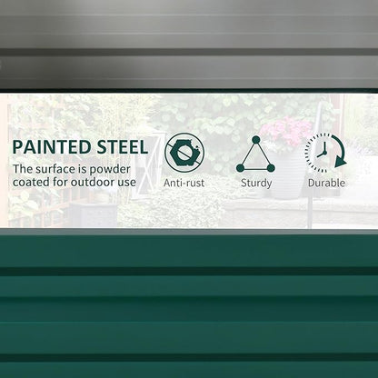 Outsunny Galvanized Raised Garden Bed, 4' x 2' x 1' Metal Planter Box, for Growing Vegetables, Flowers, Herbs, Succulents, Green