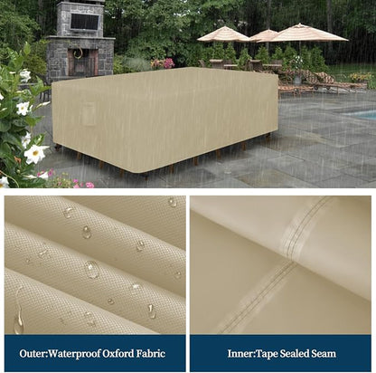 Easy-Going Rectangle Patio Furniture Cover Waterproof Outdoor Dining Table and - Image 4