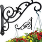 Hanging Planter Hooks 8-Inch 2 Pcs,Outdoor Hanging Brackets Wall Hook Heavy Duty Brackets,Black Iron Planters Hook Indoor/Outdoor Planter Hanger Brackets