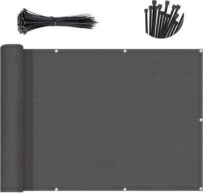 SUNNY GUARD Customized 3'x31' Dark Gray Balcony Privacy Screen, 90% Shade by SUNNYGUARD