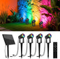 ZYAN Solar Landscape Spotlights Outdoor, Auto On/Off & IP65 Waterproof, LED Spot Lights for Garden, Pathway, Tree, Yard Warm White/RGB Color (Multi-Colored, 4 Pack)