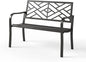 Sophia & William Outdoor Metal Bench Patio Garden Bench, Cast Iron Park Benches for Outside with Minimalist Backrest, Black