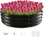 Round Galvanized Steel Fire Ring/Fir Pit for Outdoor,Durable Round Galvanized Steel Raised Garden Bed for Planting - 4×4×1FT,0.8MM Thick Black (47 ins Diameter x 12 ins high, Black)