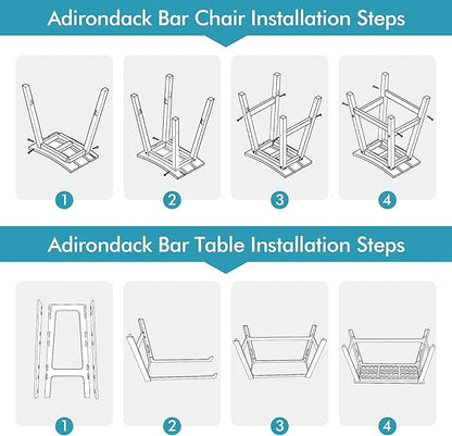 Ciokea 3 Pcs Outdoor Bar Height Table and Stools Set, 60" Extra Long Rectangle High Top Table and 2 Backless Bar Stools, Heavy-Duty All-Weather HDPE Patio Bar Set for Backyard Balcony Deck, Black