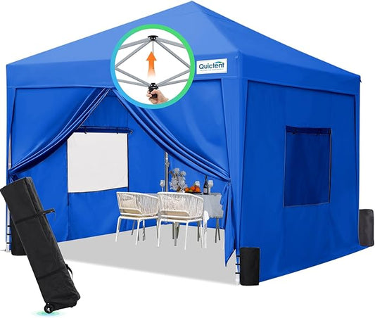 Quictent Privacy 10x10 Pop up Canopy Tent with Sidewalls and Roll-up Ventilated Windows, One Person Easy Setup, Outdoor Commercial Gazebo Shelter Enclosed Waterproof, Bonus 4 Sandbags