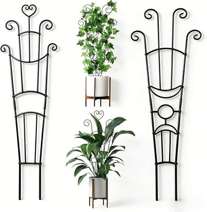 32.6'' Plant Trellis for Potted Climbing Plants Indoor, Rustproof Metal Expandable Plant Supports for Ivy Hoya Monstera Potted Plants,Garden Trellis 2P