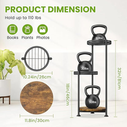 3 Tier Large Plant Stand Indoor Outdoor Clearance 10in Wide Metal Wood Plant Stand for Multiple Plants Black Tall Narrow Plants Display Organizer for Corner Living Room Porch Patio Garden Office